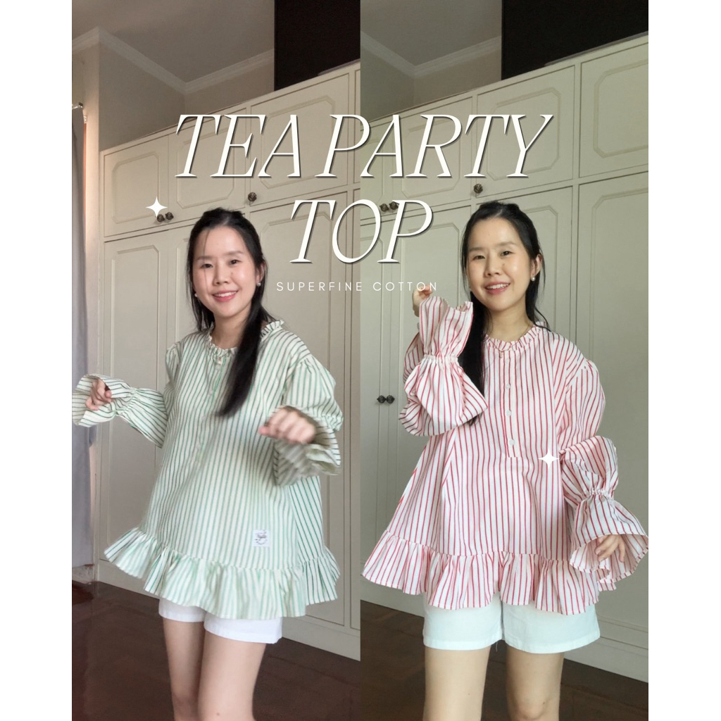 HYDE - TEA PARTY TOP - เสื้อOversize กระดุมหน้า แขนแต่งRuffle