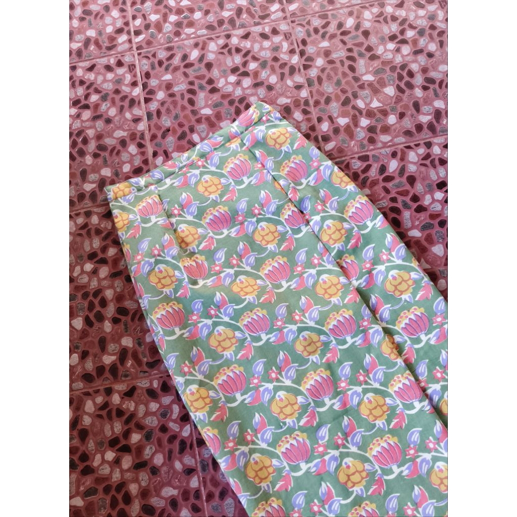 ผ้าถุงอัดกาวสำเร็จซิปข้างเนื้อผ้าคอตตอนอินเดีย - รูปที่ 2