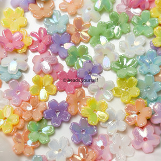 (พร้อมส่งจากไทย) ลูกปัดดอกไม้ ซากุระ คละสี