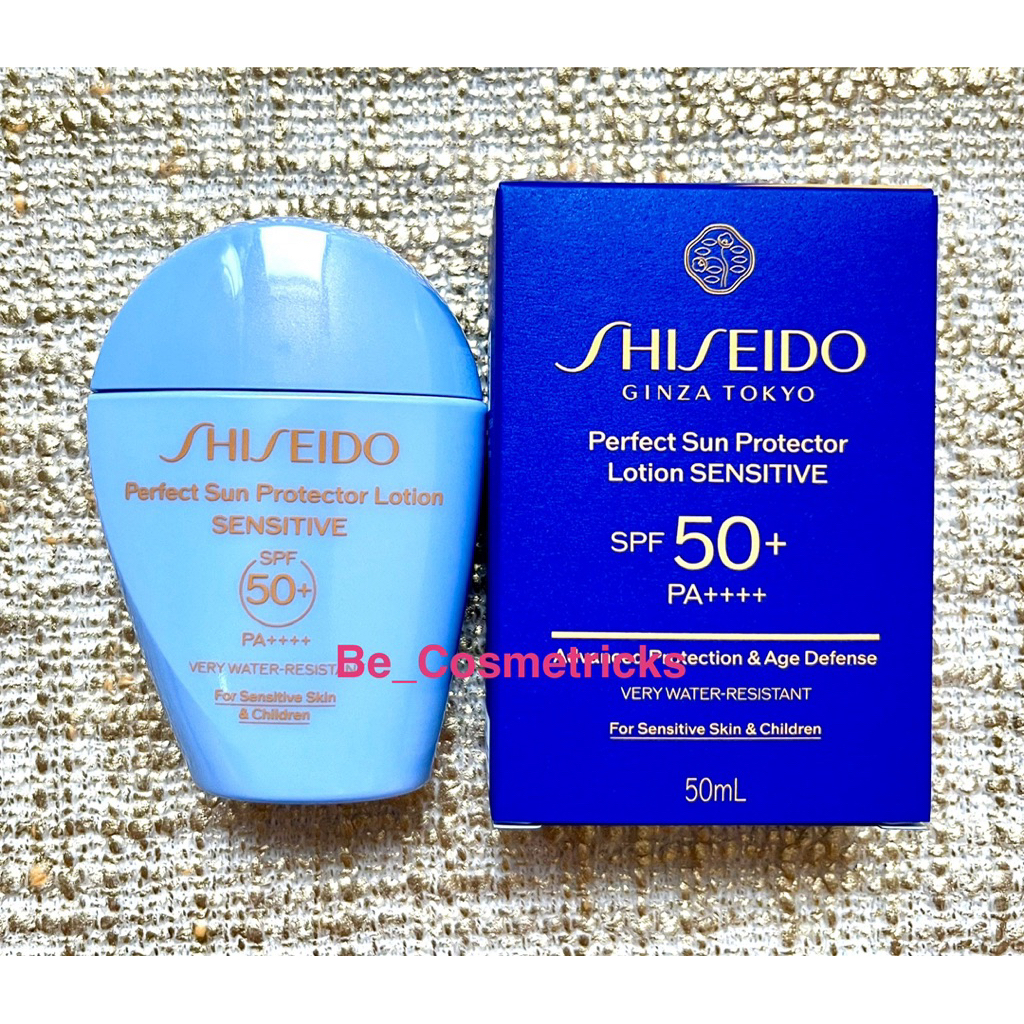 Shiseido Perfect Sun Protector Lotion Sensitive SPF50+ PA++++ ขนาด 50 ml. (สูตรใหม่) #ป้ายไทย #ผลิต06/2025