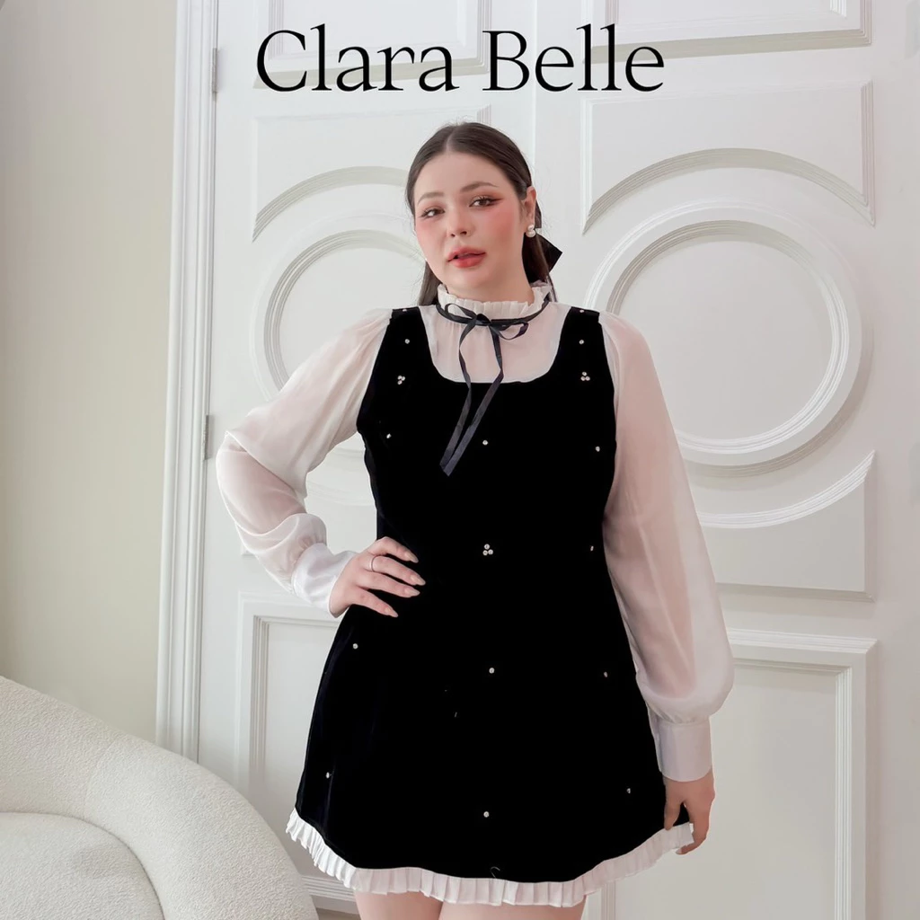 Lady M | Clara Belle dress plussize เดรสสั้นสาวอวบ สไตล์ Sweet Classic ดีไซน์เรียบ ใส่ง่าย ดูสุภาพ ใส่ออกงาน เที่ยว