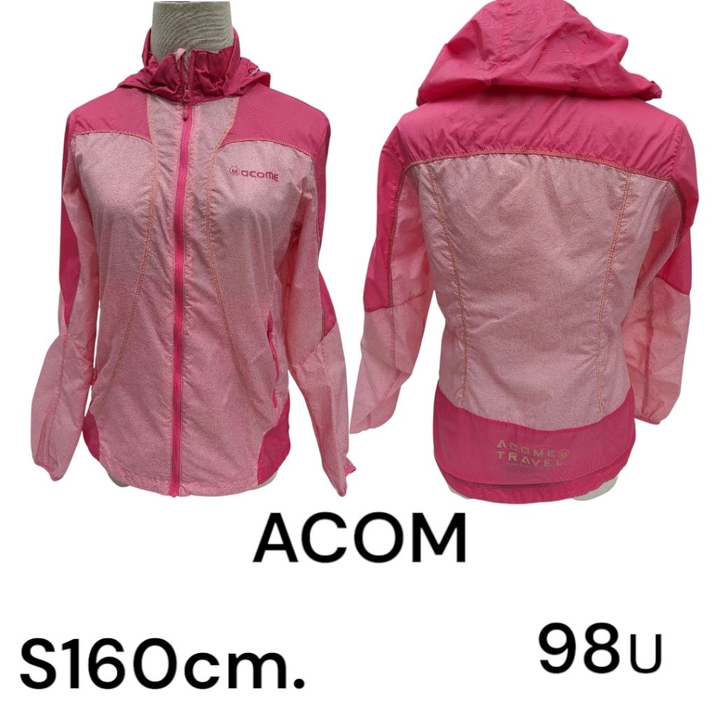 แจ็คเก็ตเสื้อผ้าร่มแขนยาวสีชมพูอ่อน ACOME