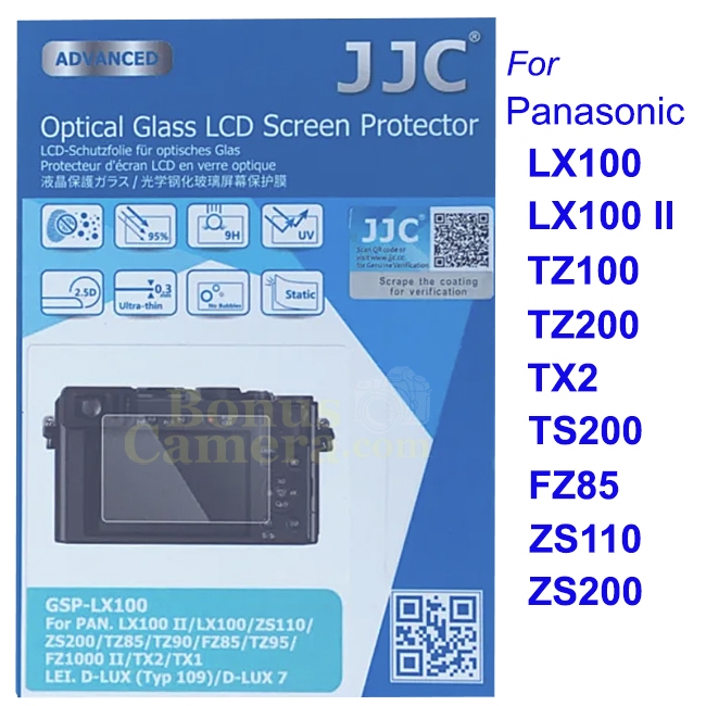 กระจกกันรอยจอ Panasonic LX100,LX100 II,TZ85,TZ90,TZ100,TZ200,TX1,TX2,TS200,FZ85,ZS100,ZS110,ZS200 LC