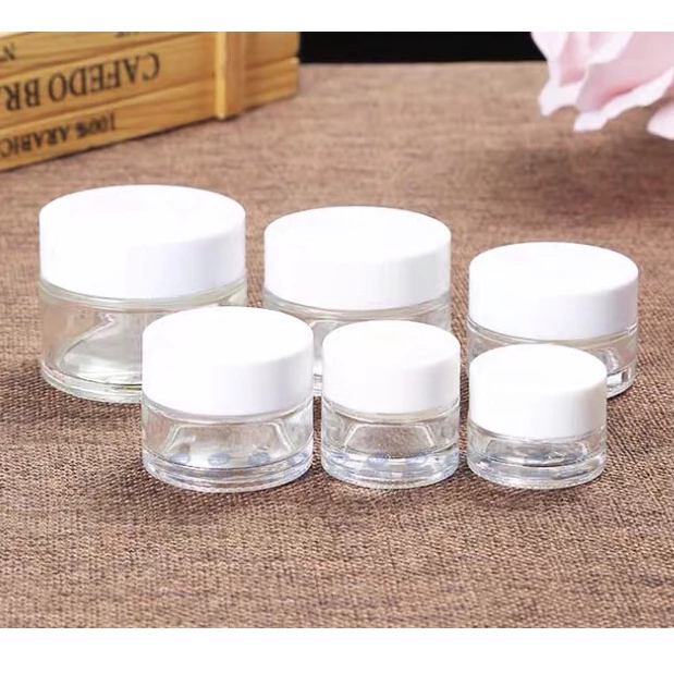 [COSS] กระปุกแก้วใส่ครีม พร้อมฝา 5g 10g 15g 20g 50g สำหรับบรรจุสกินแคร์และเครื่องสำอาง ราคาถูก พร้อมส่ง