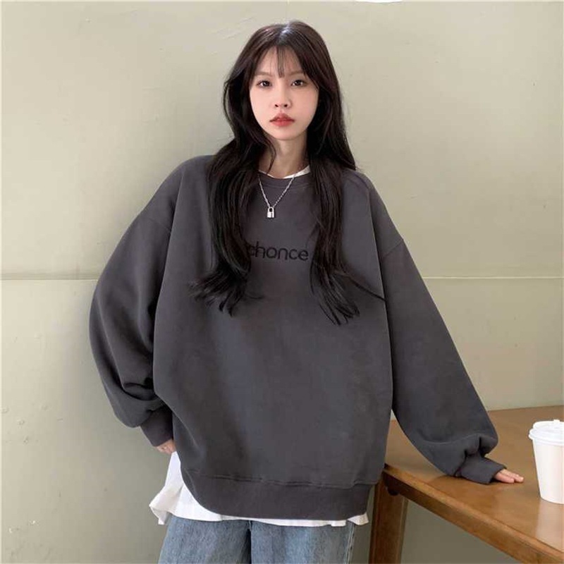 พร้อมส่งในไทย** เสื้อกันหนาว แขนยาวคอกลม มีลานด้านหน้า Y297