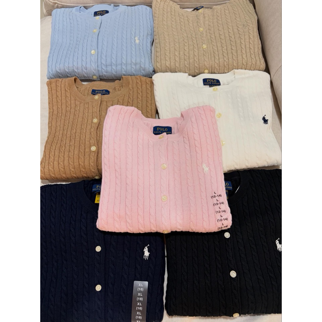 [พร้อมส่ง]Polo ralph lauren mini Cardigan Girls Size 👧 แท้ มี QR code