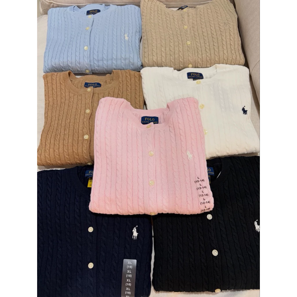 [พร้อมส่ง]Polo ralph lauren mini Cardigan Girls Size 👧 แท้ มี QR code