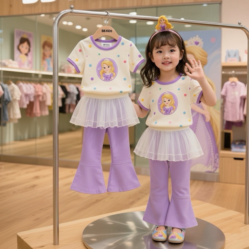 BB KIDS ชุดเด็กผู้หญิง ชุดเซทเจ้าหญิงน่ารักมากๆ ไซส์100-140