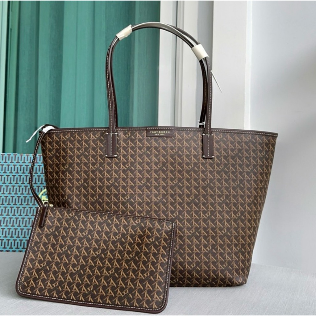 ✅🎀 (สด-ผ่อน) 145634 ปาก 18 ก้น 12.5 TORRY Ever tote งานช็อปมีใบลูก ปากด้านบน 18” / 64206 TORRY T ZAG TOTE