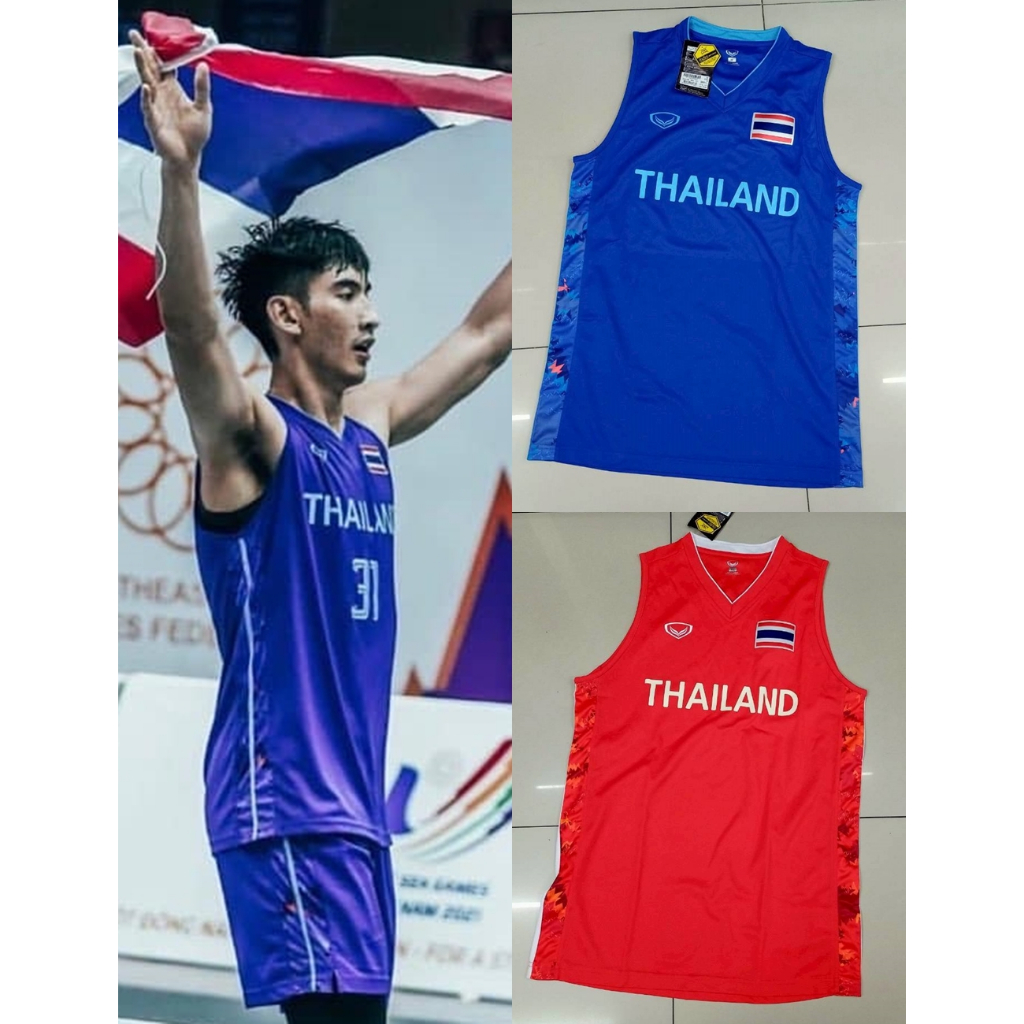 GRAND SPORT ของแท้ เสื้อบาสเกตบอลทีมชาติ ซีเกมส์ 2021 เกรดเดียวกับ นักกีฬา ของใหม่ป้ายห้อย