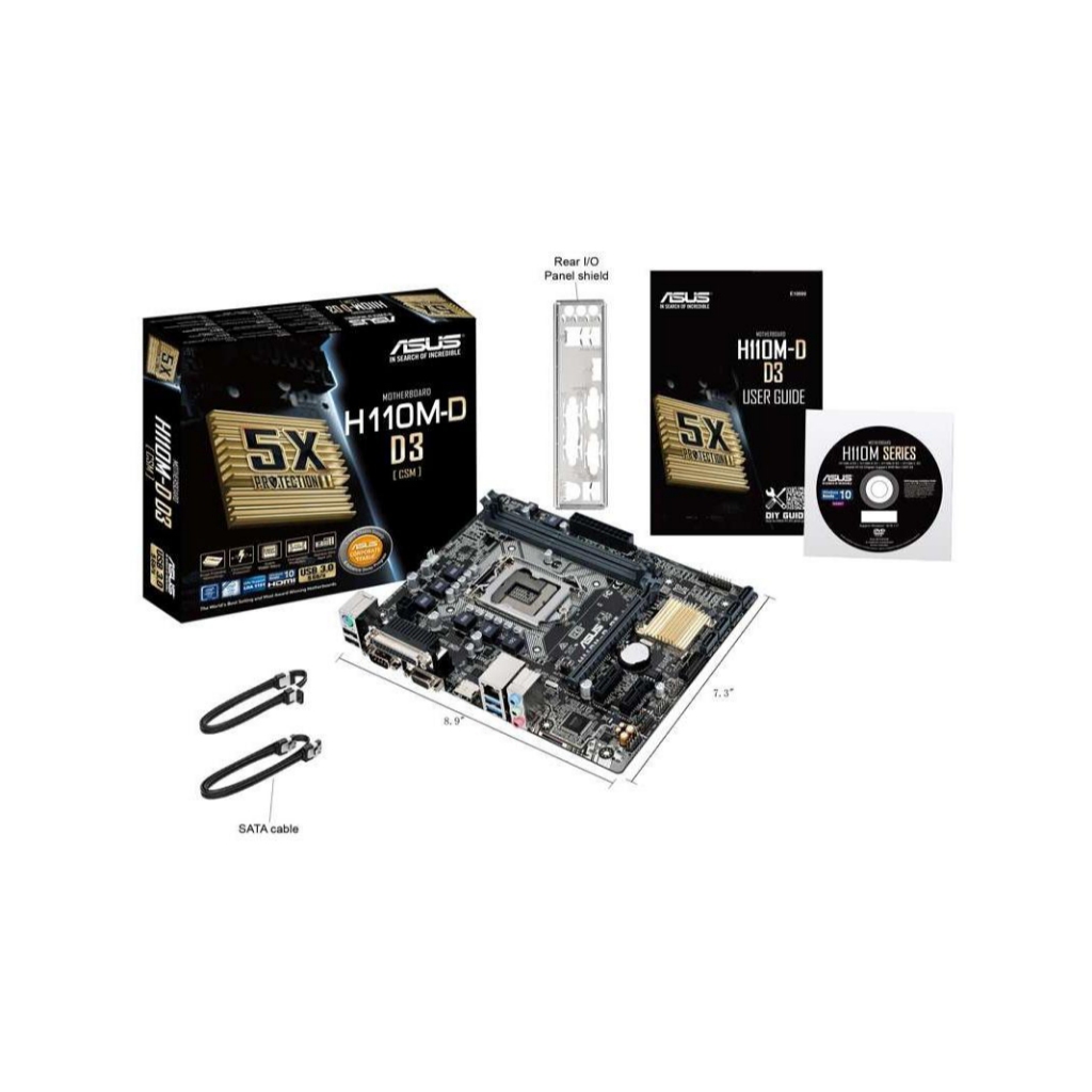 ASUS H110M-D/H110M-F/H110M-K ใหม่ Intel H110 LGA1151 DDR4 32GB การ์ดเน็ต Gigabit 8 ช่องเสียง Micro A