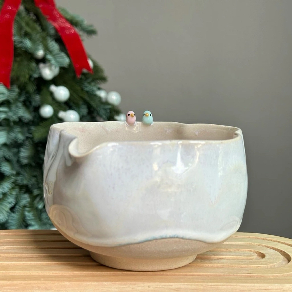 ✅🚚💨(พร้อมส่ง/ส่งด่วน) 🍵 🤍 ถ้วยชงชา แบรนด์ 37 Clay handmade ถ้วยตีมัทฉะ 37clay + 20g kanbayashi match