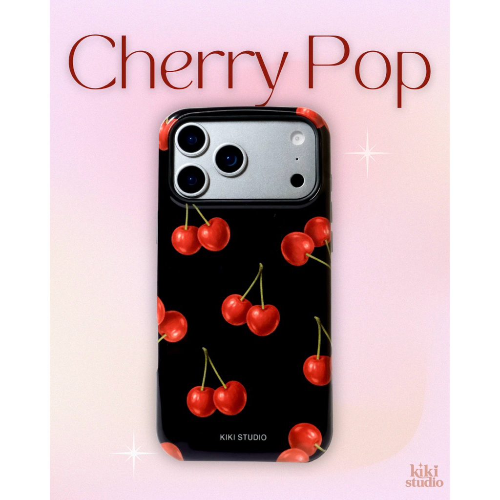 Cherry Pop 🍒✨เคสแม่เหล็กแรงดูดสูง⚡️ คลุมรอบเครื่อง 2 ชั้น กันกระแทก