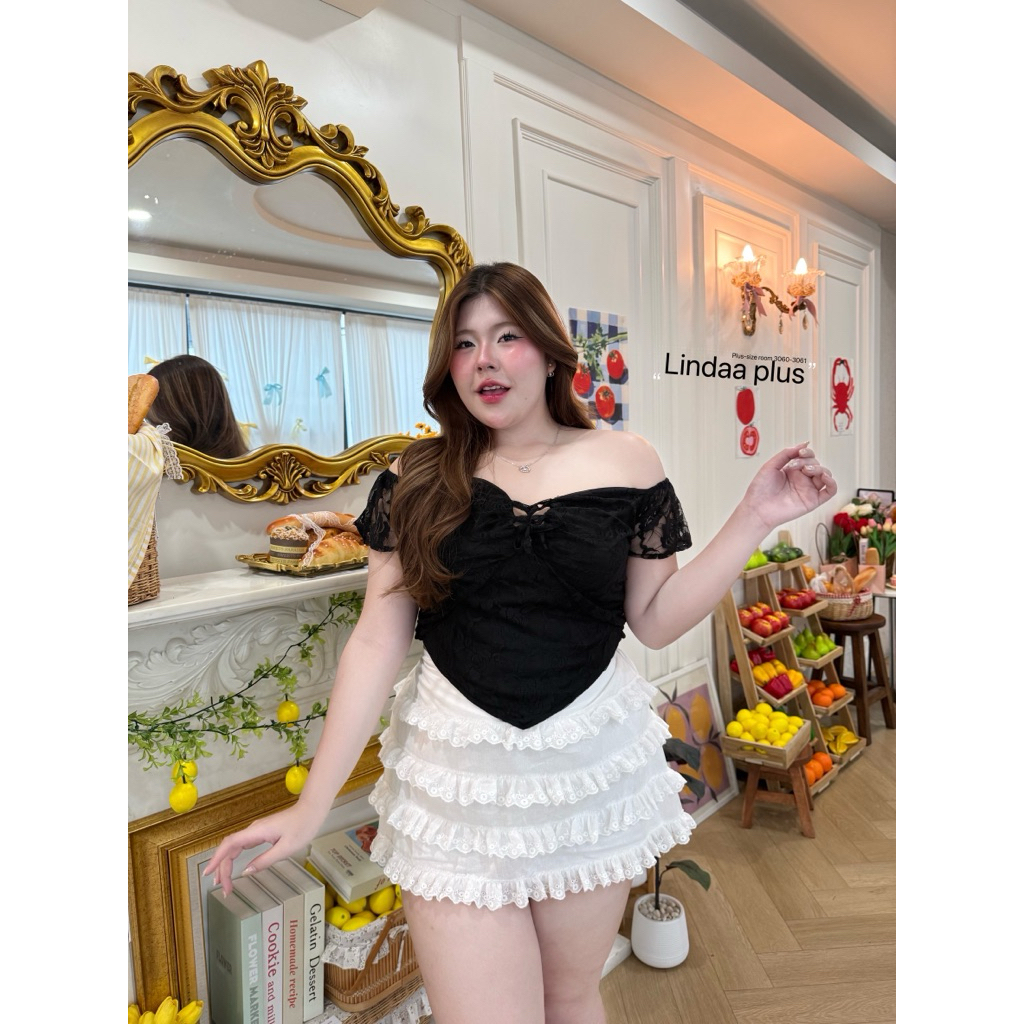 (LD) กระโปรง แต่งลูกไม้4ชั้น สวย เริ่ดมาก มีซับในกางเกงให้ ใส่กับอะไรก็สวย เสื้อผ้าสาวอวบอ้วน พลัสไซส์ ไซส์ใหญ่ ราคา ถูกที่สุด ดีลบีเคเค แกลเลอรีภาพที่ 4