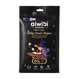 [แพ็ค 2 ชิ้น ห่อเล็ก] Aiwibi Magic Comfort Pants กางเกงผ้าอ้อมเด็ก แพมเพิสเด็ก นุ่มพิเศษ บางเบา ระบายอากาศ ซึมซับดี ผิวแ