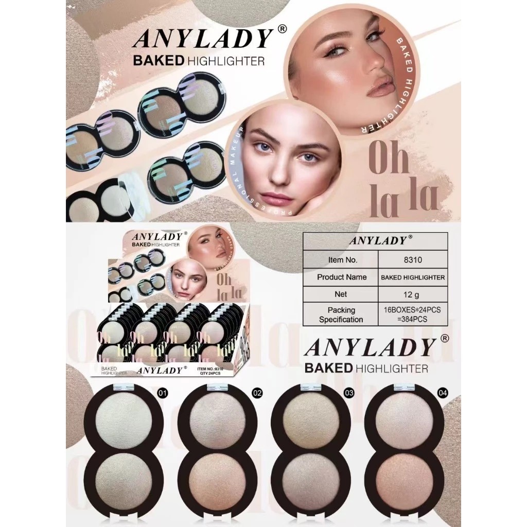 พร้อมส่งจ้า ไฮไลท์ ANYLADY oh la la พาเลทไฮไลท์ใบหน้าฉ่ำเงามีมิติ No.8310