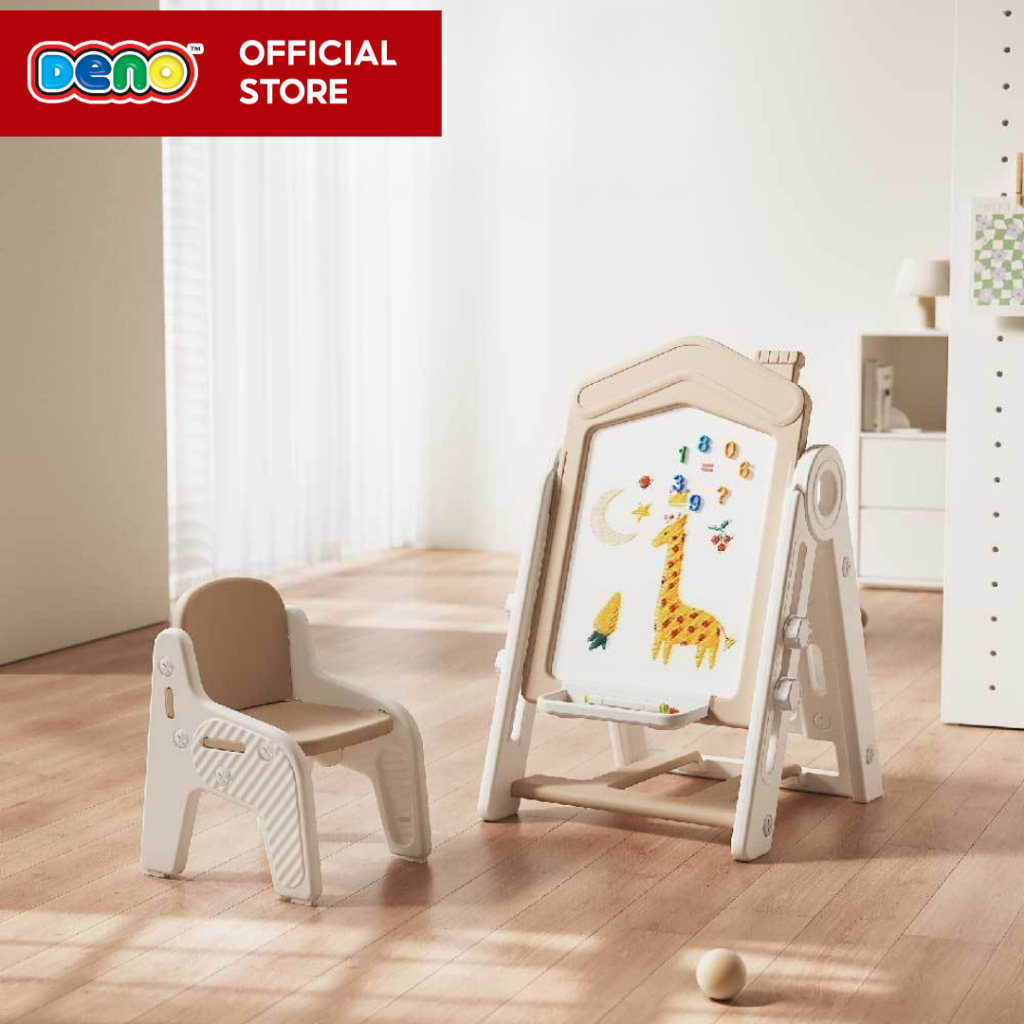 DENO กระดานไวท์บอร์ด กระดานเขียนลบได้  ครบชุดพร้อมเก้าอี้