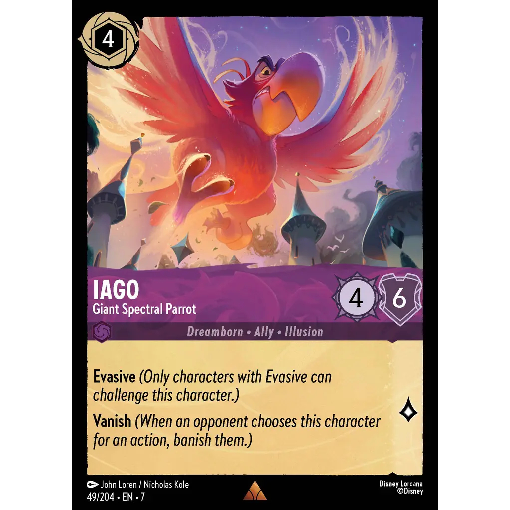 49/204 EN7 Iago - Giant Spectral Parrot Amethyst R Character Disney Lorcana Set 7