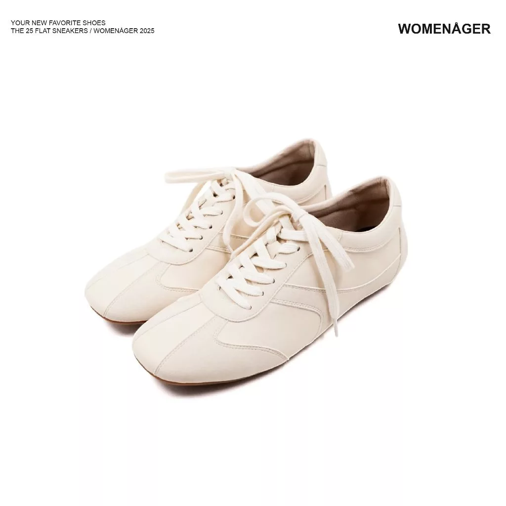 WOMENAGER - The 25 Flat Sneaker สี Ivory รองเท้าผ้าใบ รองเท้าผ้าใบผู้หญิง