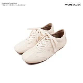 WOMENAGER - The 25 Flat Sneaker สี Ivory รองเท้าผ้าใบ รองเท้าผ้าใบผู้หญิง