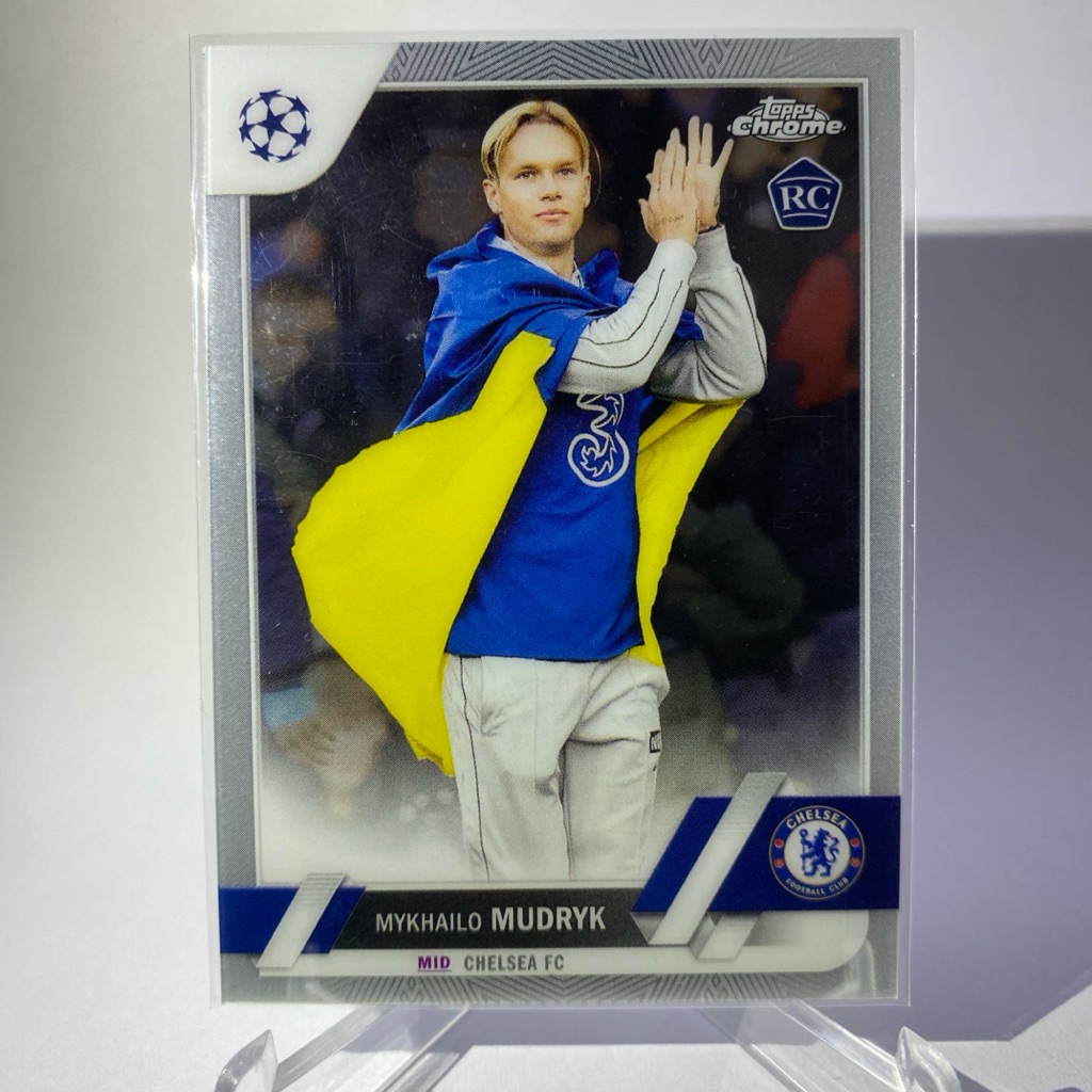 การ์ดนักฟุตบอล MYKHAILO MUDRYK, RC, CHELSEA, TOPPS CHROME 2023