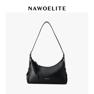 NAWOELITE Crescent Bagหนัง PUคลาสสิก กระเป๋าสะพายไหล่สายปรับได้ที่ทันสมัยและเรียบง่าย shoulderbag/กระเป๋าถือ/bag
