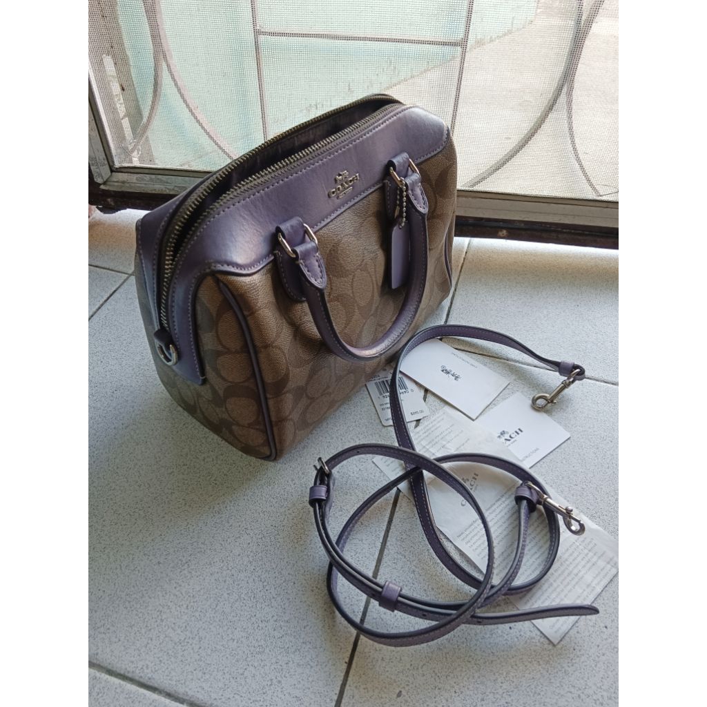 กระเป๋ามือสอง COACH F32202 MINI BENNETT SATCHELขนาด:9"(L)x61/2"(H)X5"(W)Light Purple1,000.-#coachหมอ