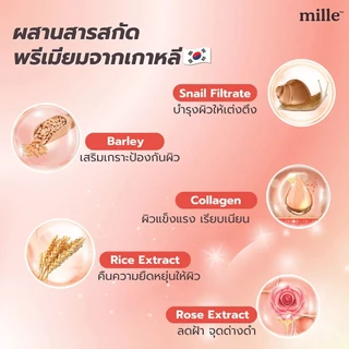 MILLE ไพรเมอร์คอลลาเจน SNAIL BRIGHT PRIMER 6G. ไพรเมอร์ คอลลาเจน เนียนสนิท ปิดรูขุมขน
