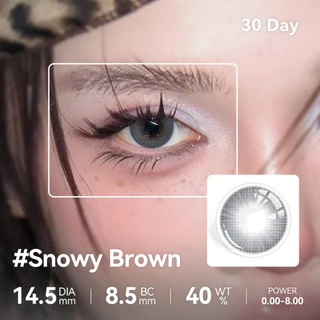 COCOMUSE คอนแทคเลนส์ รุ่น Snowy Bi-color: รูปทรงธรรมชาติ เส้นผ่านศูนย์กลาง 14.5 มม. แบบใช้แล้วทิ้งรายเดือน บรรจุ 2 pcs