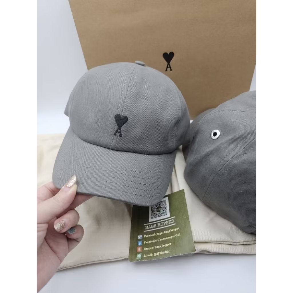 New Ami Paris cap หมวกคอลใหม่ล่าสุด สีเทา มือ1ของแท้💯 พร้อมส่ง