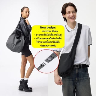 GU ของแท้ กระเป๋าสะพายข้าง ผ้าไนลอน ขนาดใหญ่ใส่ A4 ได้