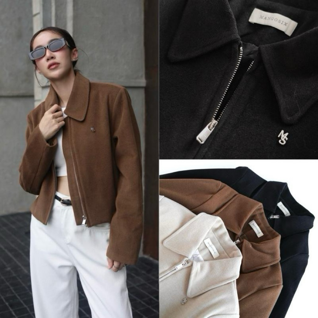 เสื้อแจ็คเก็ตซิปหน้า รุ่นElle (B96)
