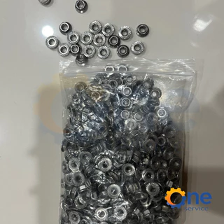 หัวน็อตขันขั้วแบต M6 บรรจุ 10ตัว น็อตหัวจาน หัวน็อตชุบขาว บัสบาร์72mm ทองแดงชุบนิเกิล