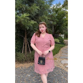 Dz354 เดรสลูกไม้คอวีเรียบหรูสไตส์ดิ๊ซซินล่า