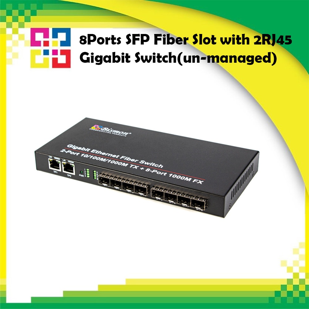 B1-SWSFP08F2 8Ports SFP Fiber Slot with 2RJ45 Gigabit Switch(un-managed) - BISMON