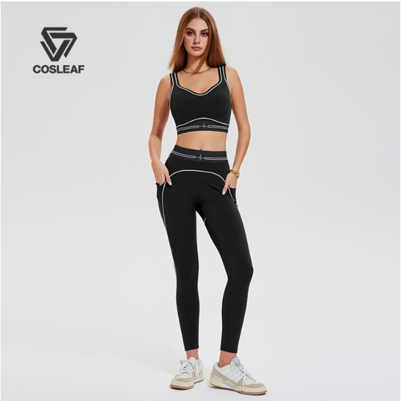 Cosleaf สปอร์ตบรากีฬาพิลาทิสผู้หญิง ทรงสวยสมาร์ทสาวเท่ ฟองน้ำถอดได้ กระชับเข้ารูป ลวดลายพรางหุ่น พร้อมส่งจากกทม.