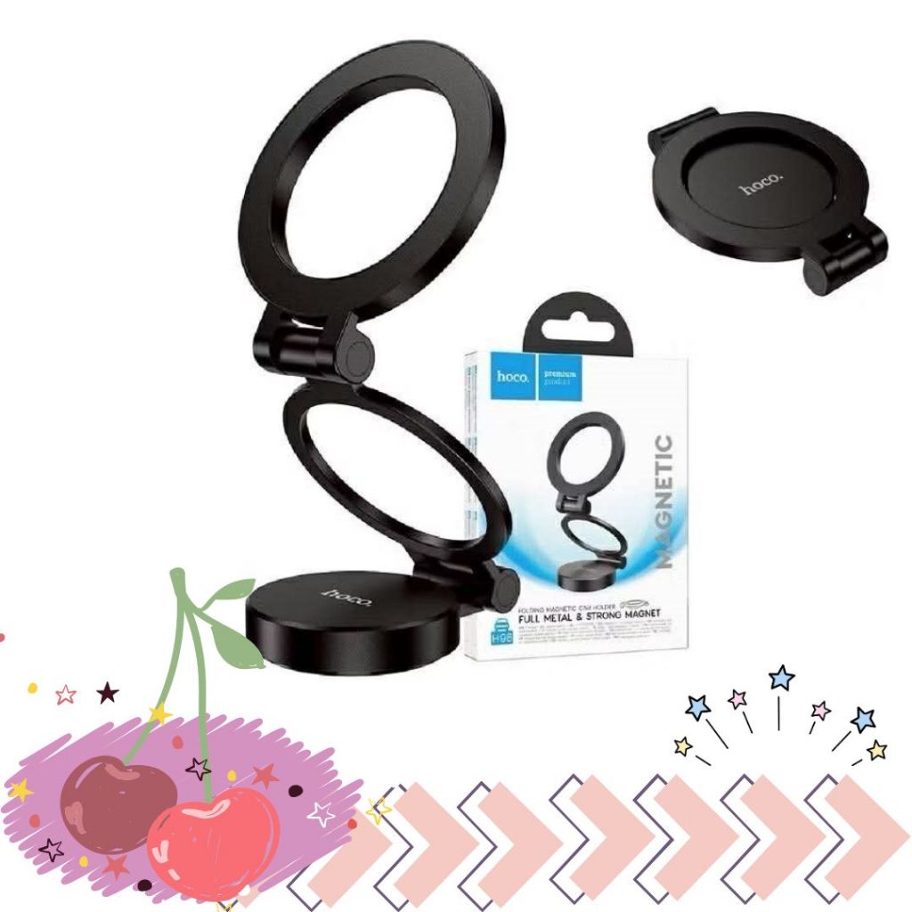 พร้อมส่งจากไทย Hoco H98 Ring Magnatic Car Holder ที่จับมือถือในรถ แบบแม่เหล็ก ติดคอนโซล / กระจก หมุน