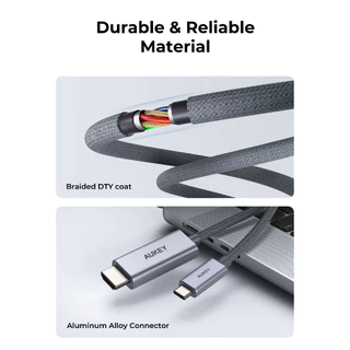 AUKEY สายHDMI USB-C to HDMI 4K 60Hz Cable 2m CB-DCH201