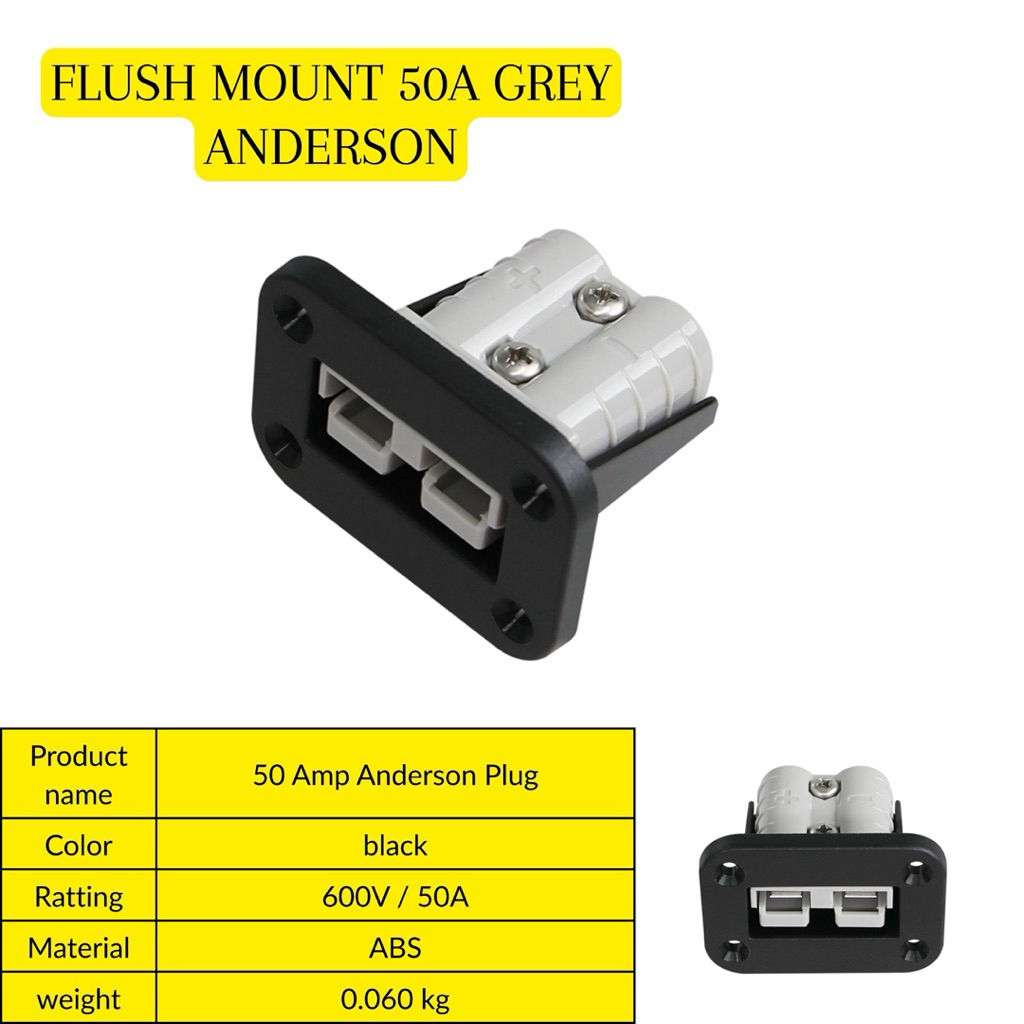 แอนเดอสัน ปลั๊ก 50A anderson plug+แป้นยึดผนัง ติดฝังในกล่อง