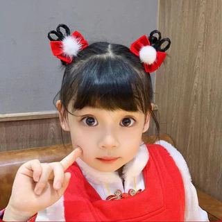 กิ๊บติดผมโบว์สีแดง, กิ๊บติดผมสีแดงพร้อมผมเปียปลอม, กิ๊บติดผมสำหรับปีใหม่