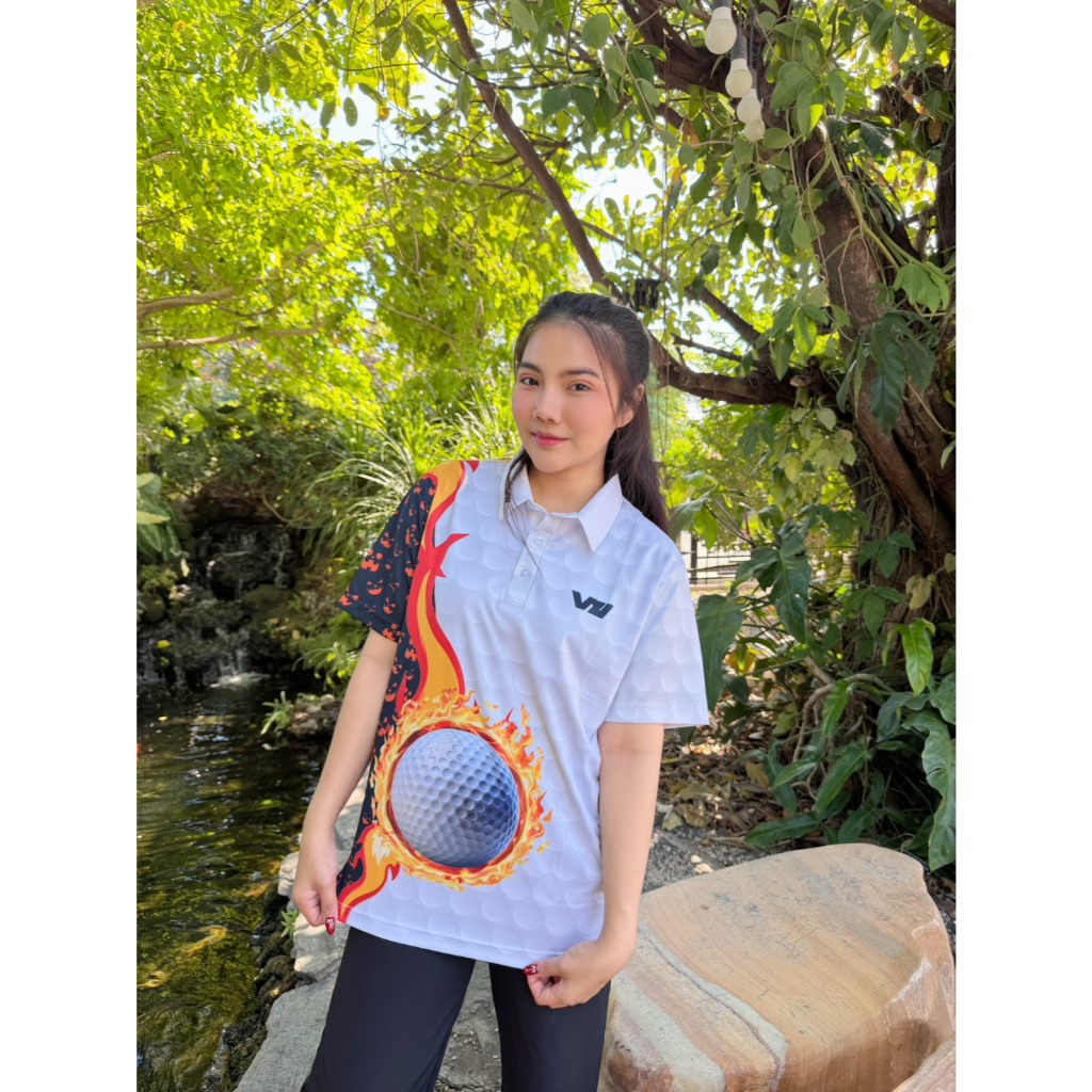 เสื้อกีฬา เสื้อกอล์ฟ ทรงUnisex ลายกอล์ฟไฟ  WN- 13 แบรนด์WIN SPORT