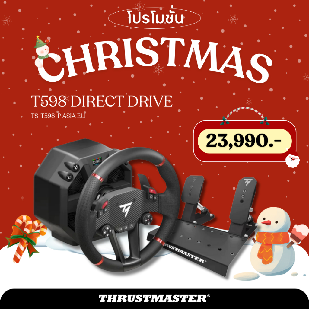 ชุดพวงมาลัย Thrustmaster T598 Direct Drive รองรับ Playstation 5, 4, PC (2แป้น) [ประกัน1ปี]