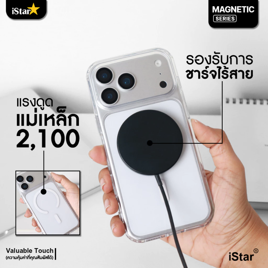 iStar เคสใสแม่เหล็กกันกระแทก iPhone 17 Pro Max / 16 / 15 / 14 / 13 / 12 / 11 thumbnail 9