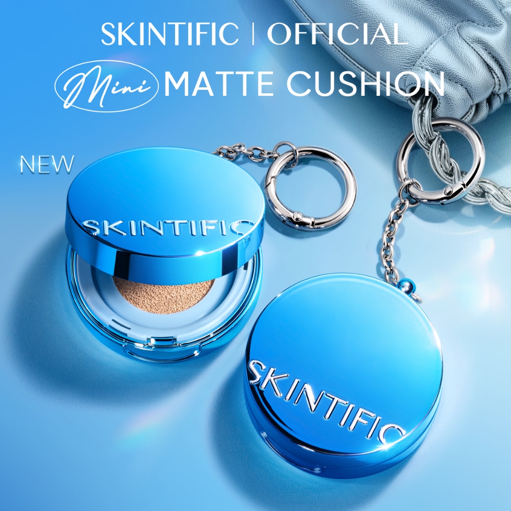 【Limited 】SKINTIFIC Perfect Stay Velvet MiNi Matte Cushion 4g สีฟ้า คุชชั่นรองพื้น สร้างลุคแมตต์เนีย