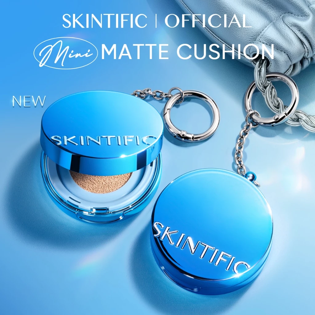 【Limited 】SKINTIFIC Perfect Stay Velvet MiNi Matte Cushion 4g สีฟ้า คุชชั่นรองพื้น สร้างลุคแมตต์เนียนสวยเป็นธร เบสเมคอัพ