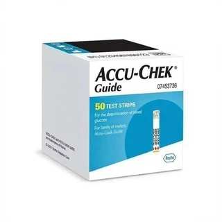 Accuchek Guide แผ่นตรวจน้ำตาลในเลือด กล่องละ 50 แผ่น สินค้ามีกล่องทุกชิ้น เดือน 9 ปี 2027 ฉลากไทย