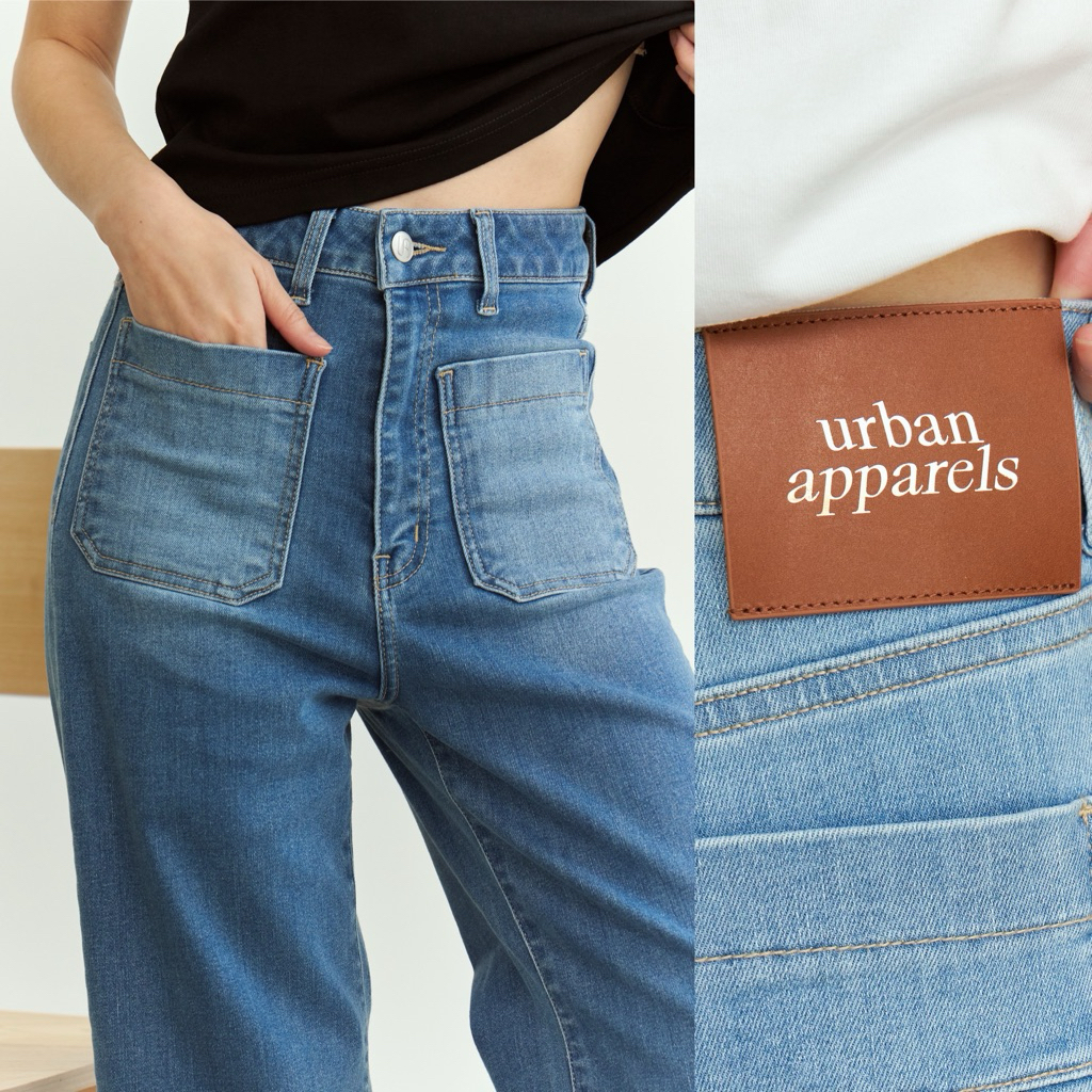 urban apparels | denim ep.3 กางเกงยีนส์ขากระบอกเต่อผ้ายืดญี่ปุ่น ทรงกระเป๋าหน้าแบบสาว parisian ชอบพอดีตัวลด -1 ไซส์