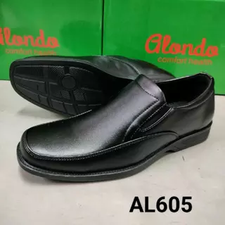 Alando รองเท้าคัทชูหนังแบบสวม สำหรับผู้ชาย สีดำ ไซส์ 39-45