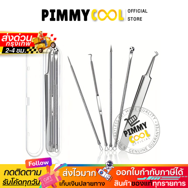 Stainless Steel Blackhead Extractor Set, 5 pcs