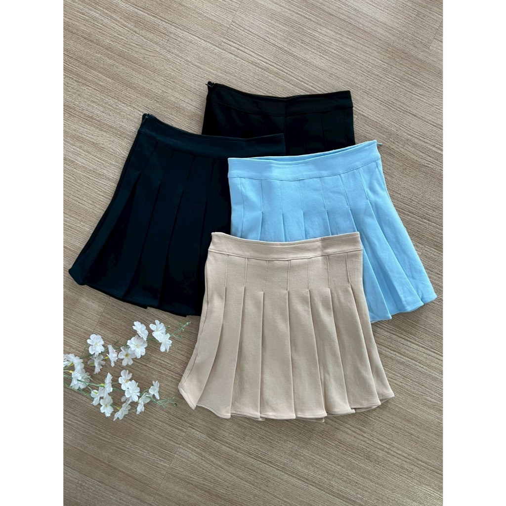 Pradap_brand:กระโปรงพลีทซิบข้าง